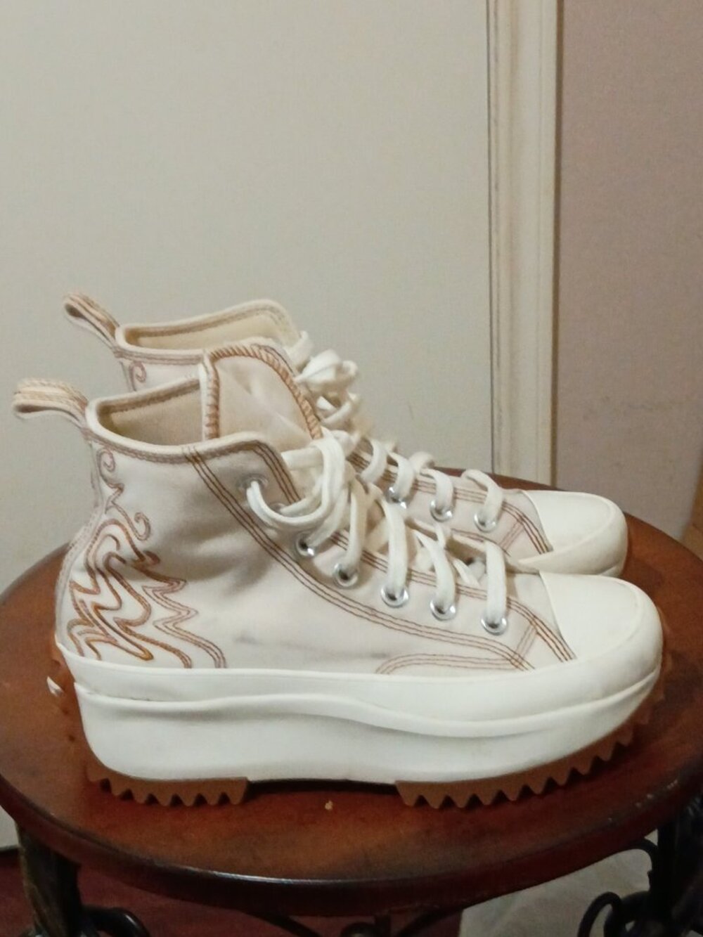 Converse Run Star Hike Platform High Western Shoes Cowboy A03903C Sz 6 Tan Brown